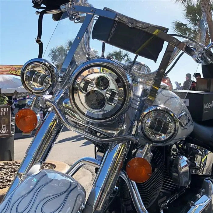 Hogworkz 7" LED Chrome Headlight (Daymaker Replacement) for Harley® Touring & Softail