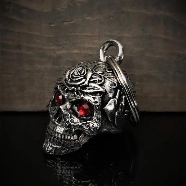 Rose Skull Diamond Bell