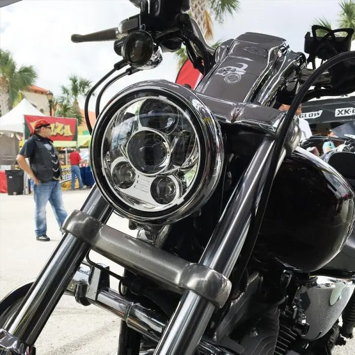 Hogworkz 5 3/4" LED Chrome V2 Headlight for Harley® Sportster, Dyna & Softail