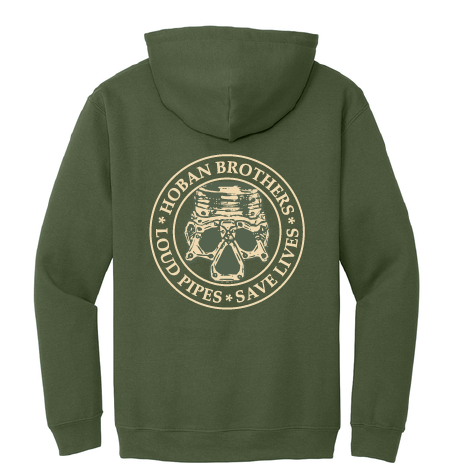 LOUD PIPES SAVES LIVES GREEN HOODIE