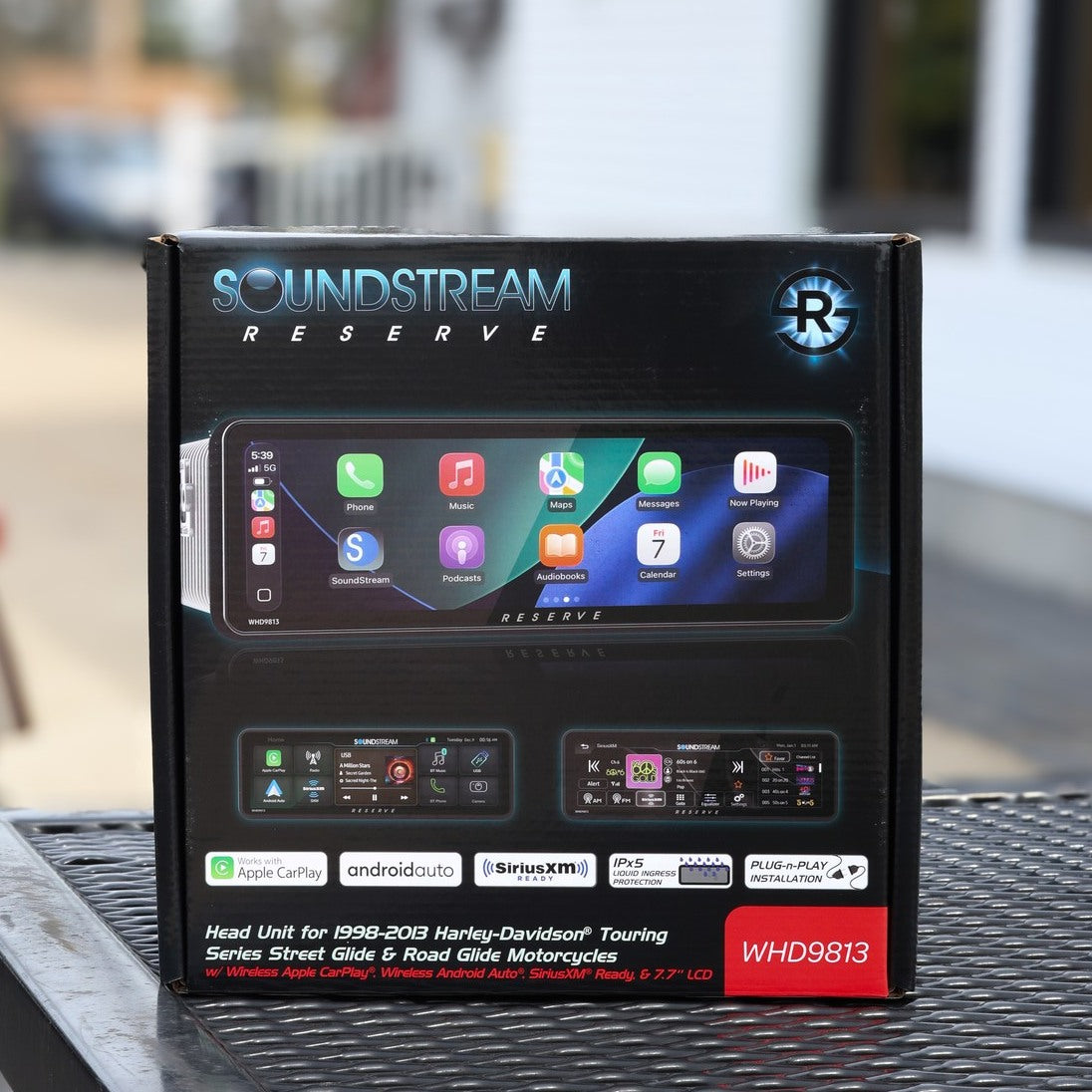 WHD.9813 Plug-n-Play Headunit w/Wireless Apple Carplay, Wireless Android Auto, & SiriusXM Ready - WHD.9813 for 1998-2013 Harley-Davidson Touring Motorcycles