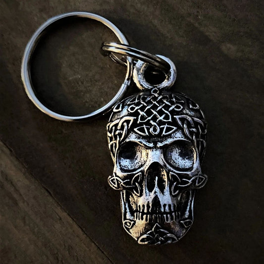 Flaming Skull Key Chain